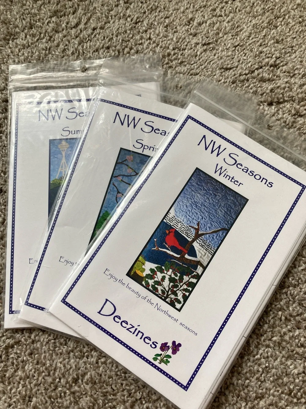 Lot of 3 NIP Deezines NW Seasons raw edge appliqué patterns